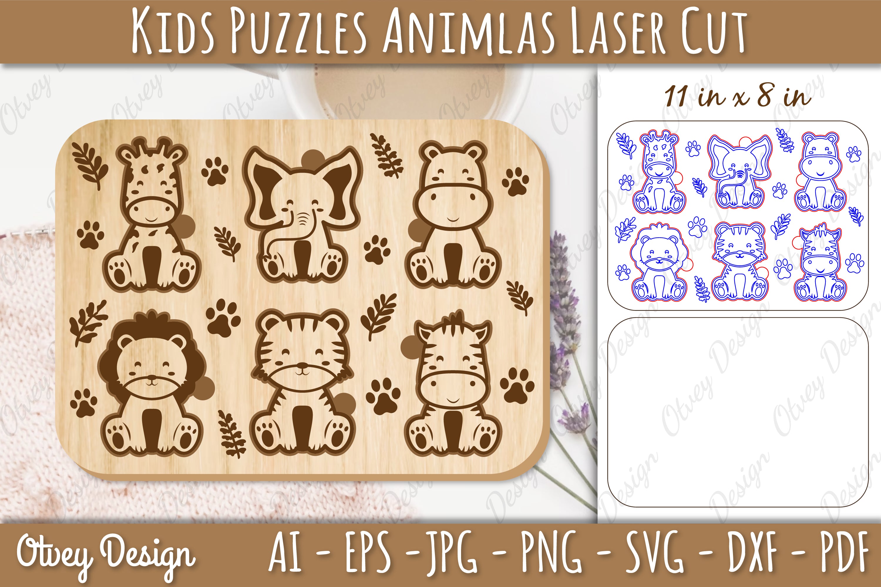 Kids Animal Puzzles SVG Bundle