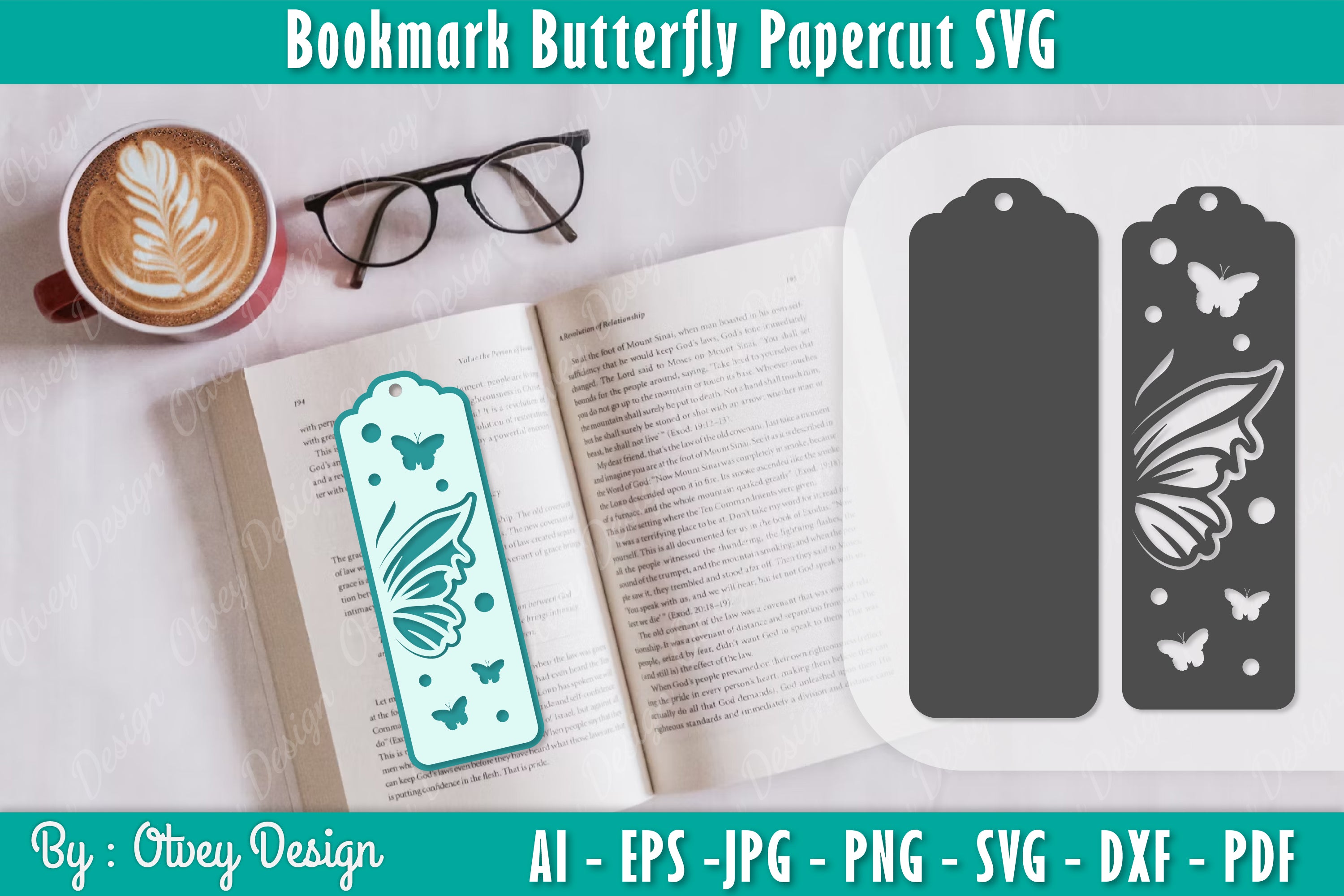 Bookmark Butterfly SVG Bundle 3 - CraftNest - Digital Crafting and Art