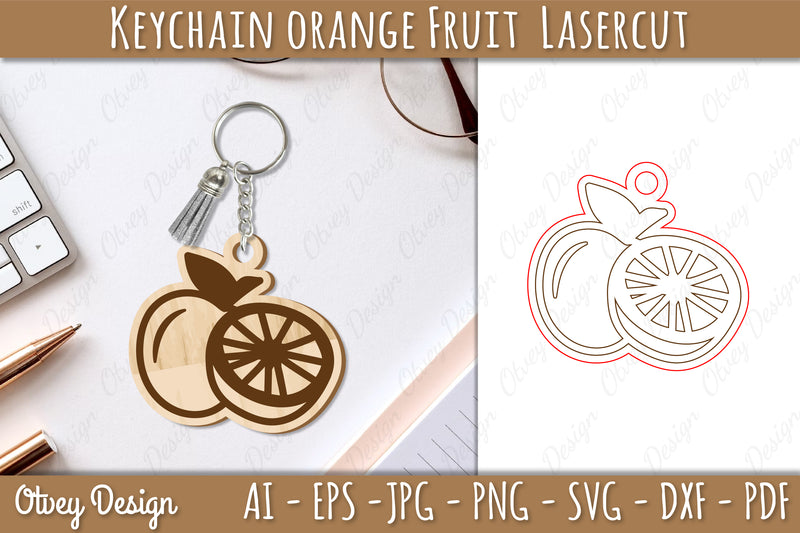 Orange Fruit Keychain Lasercut SVG Bundle - CraftNest - Digital Crafting and Art