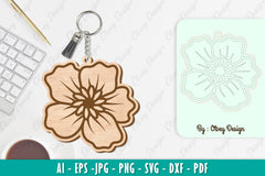 Flower Keychain SVG Bundle 15 - CraftNest - Digital Crafting and Art