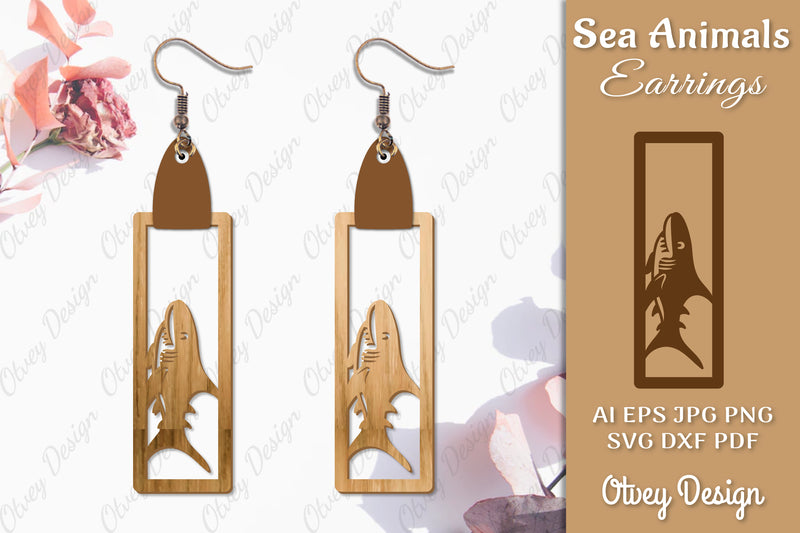 Sea Animals Earrings Laser Cut SVG Bundle 65 - CraftNest - Digital Crafting and Art