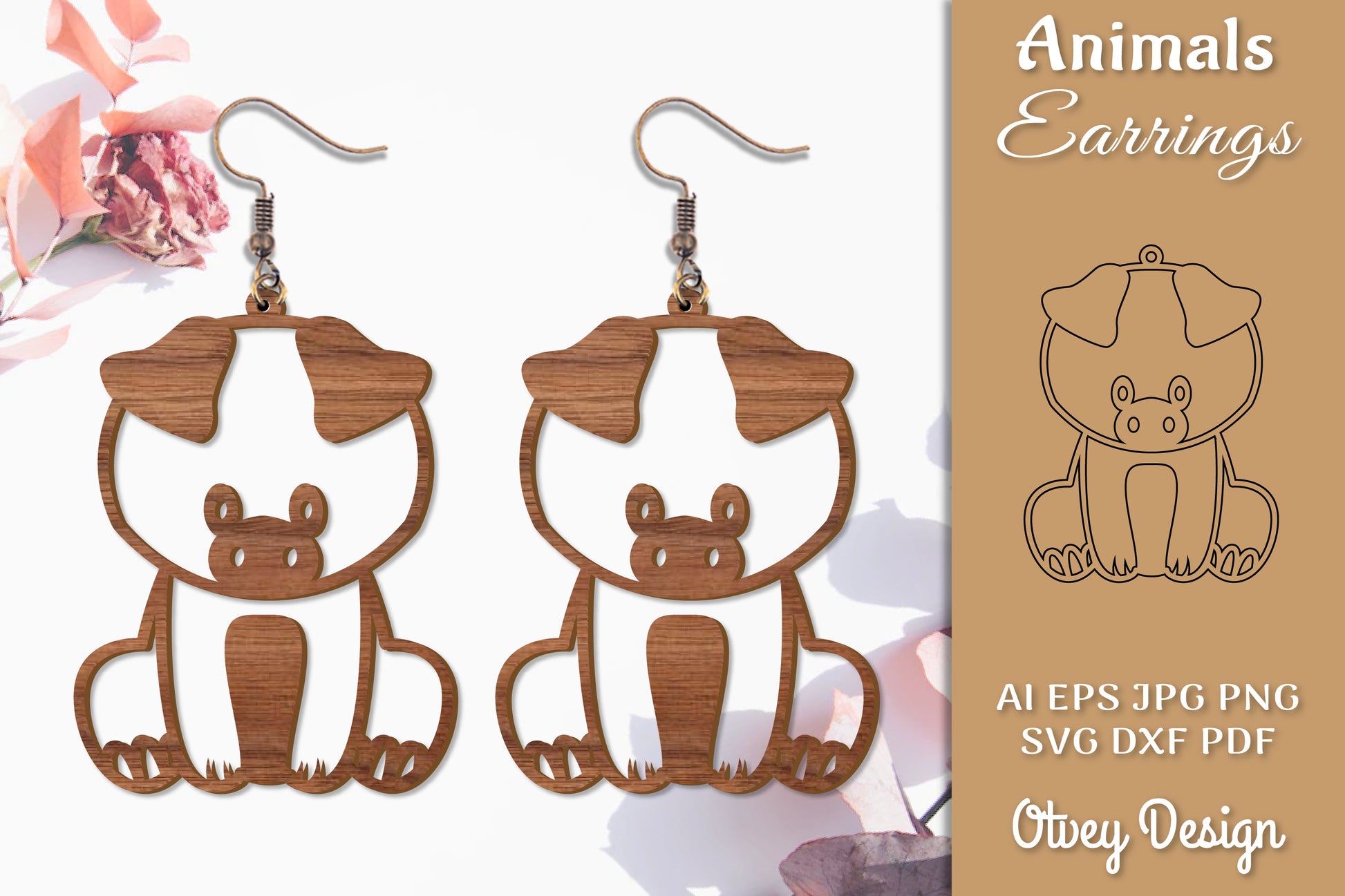 Animal Earrings SVG Bundle 3 - CraftNest - Digital Crafting and Art