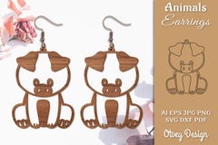 Animal Earrings SVG Bundle 3 - CraftNest - Digital Crafting and Art