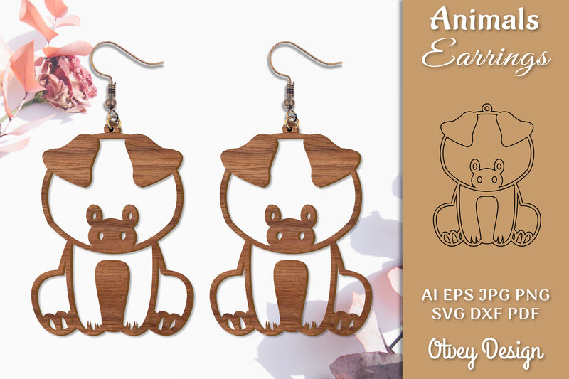 Animal Earrings SVG Bundle 3 - CraftNest - Digital Crafting and Art