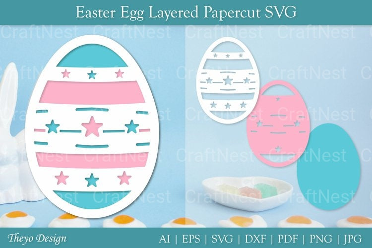 Easter Egg Layered Papercut SVG Bundle