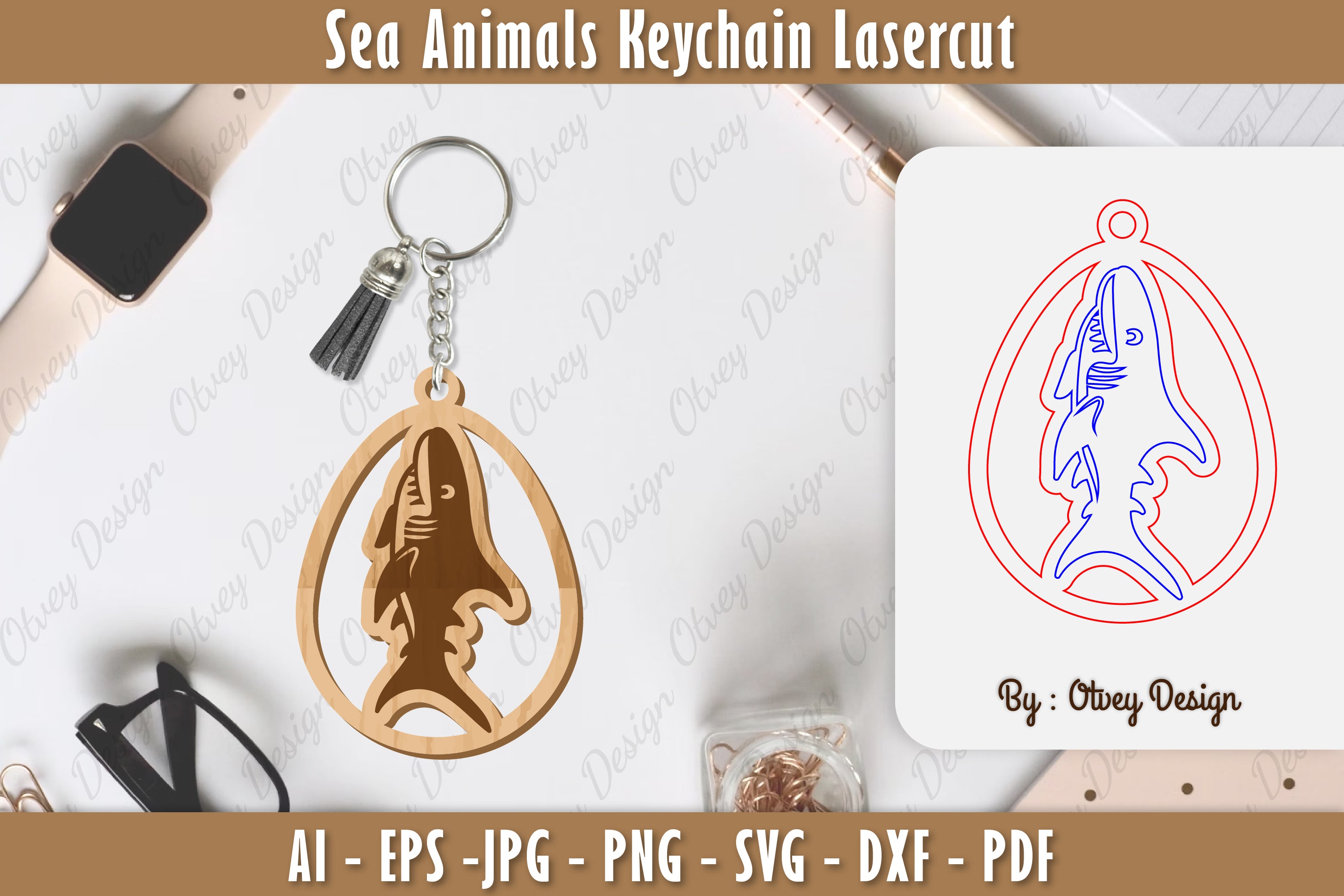 Keychain Sea Animals Laser Cut SVG Bundle 39 - CraftNest - Digital Crafting and Art