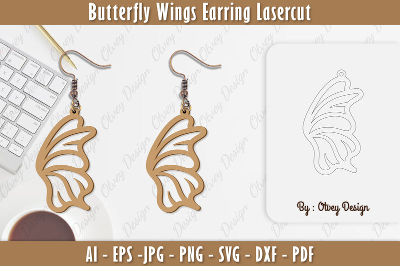 Butterfly Earring Lasercut SVG Bundle 3 - CraftNest - Digital Crafting and Art