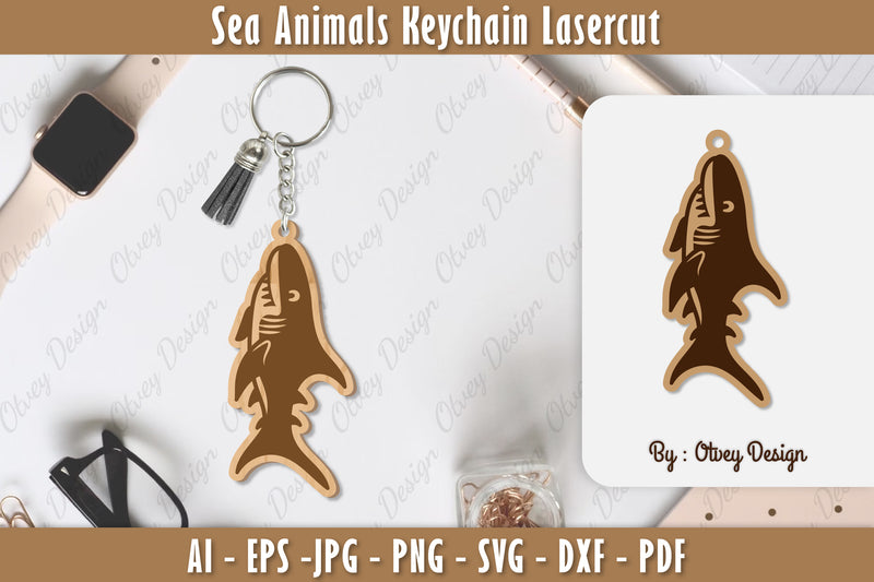 Keychain Sea Animals Laser Cut SVG Bundle 3 - CraftNest - Digital Crafting and Art