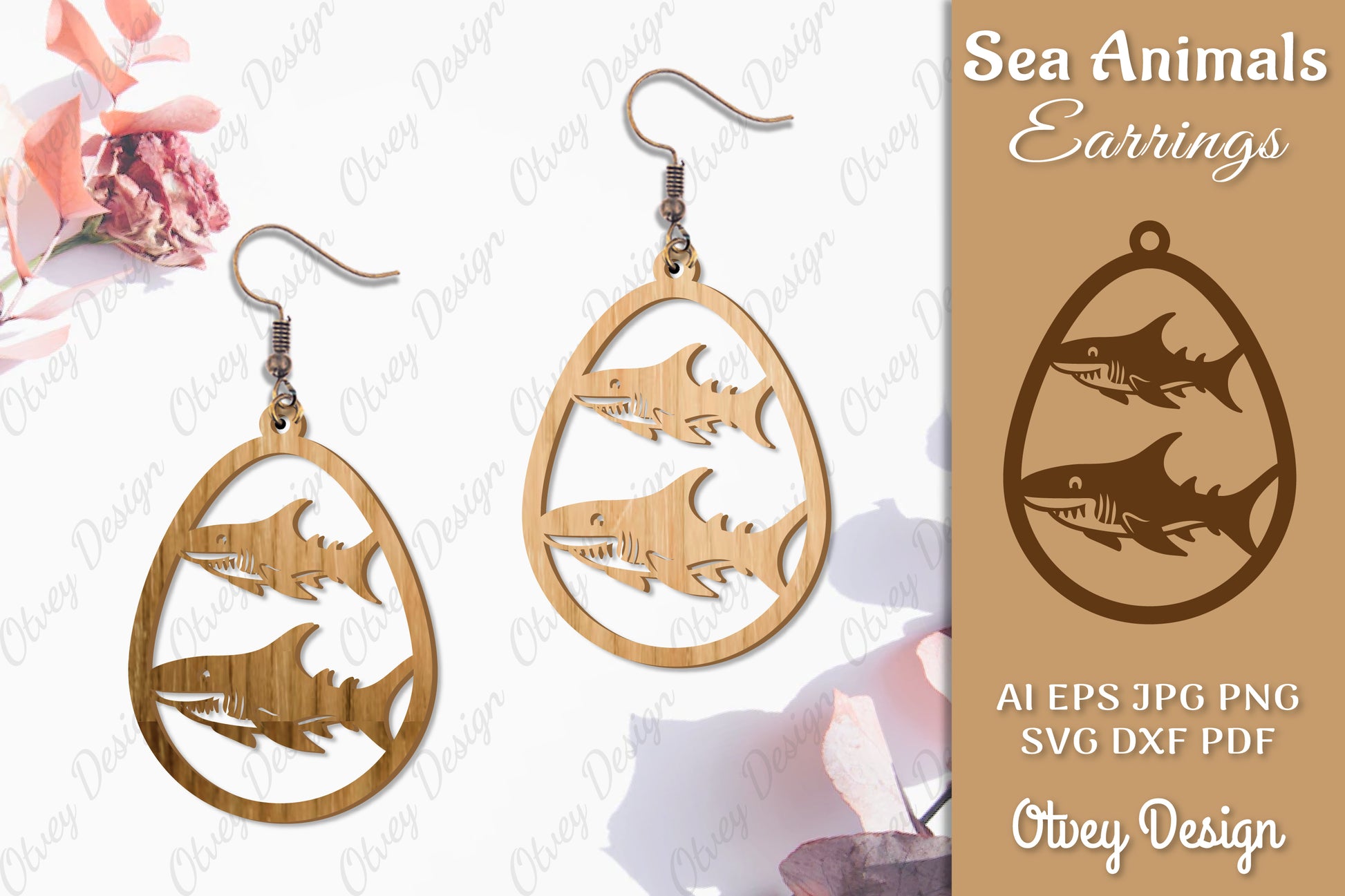 Sea Animals Earrings Laser Cut SVG Bundle 45 - CraftNest - Digital Crafting and Art