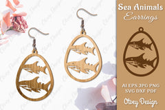 Sea Animals Earrings Laser Cut SVG Bundle 45 - CraftNest - Digital Crafting and Art