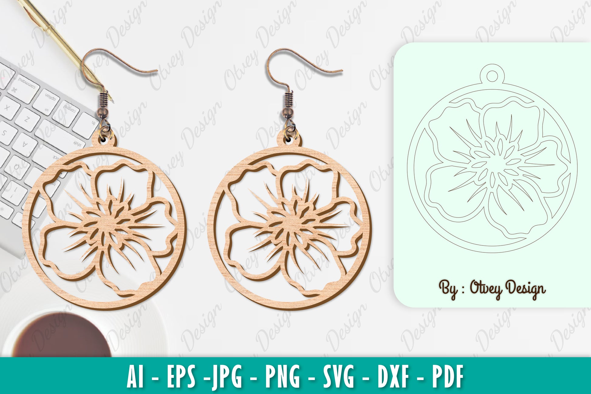 Flower Earring SVG Bundle 39 - CraftNest - Digital Crafting and Art