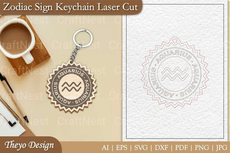 Zodiac Keychain SVG Bundle