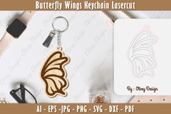 Butterfly Keychain Lasercut SVG Bundle 3 - CraftNest - Digital Crafting and Art