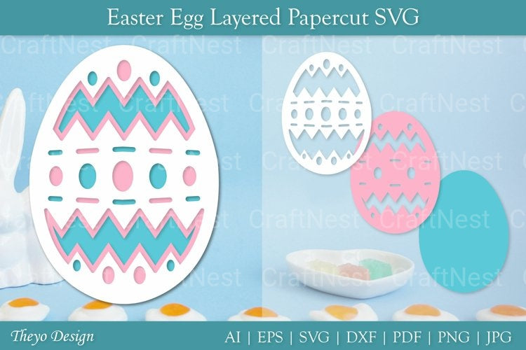 Easter Egg Layered Papercut SVG Bundle