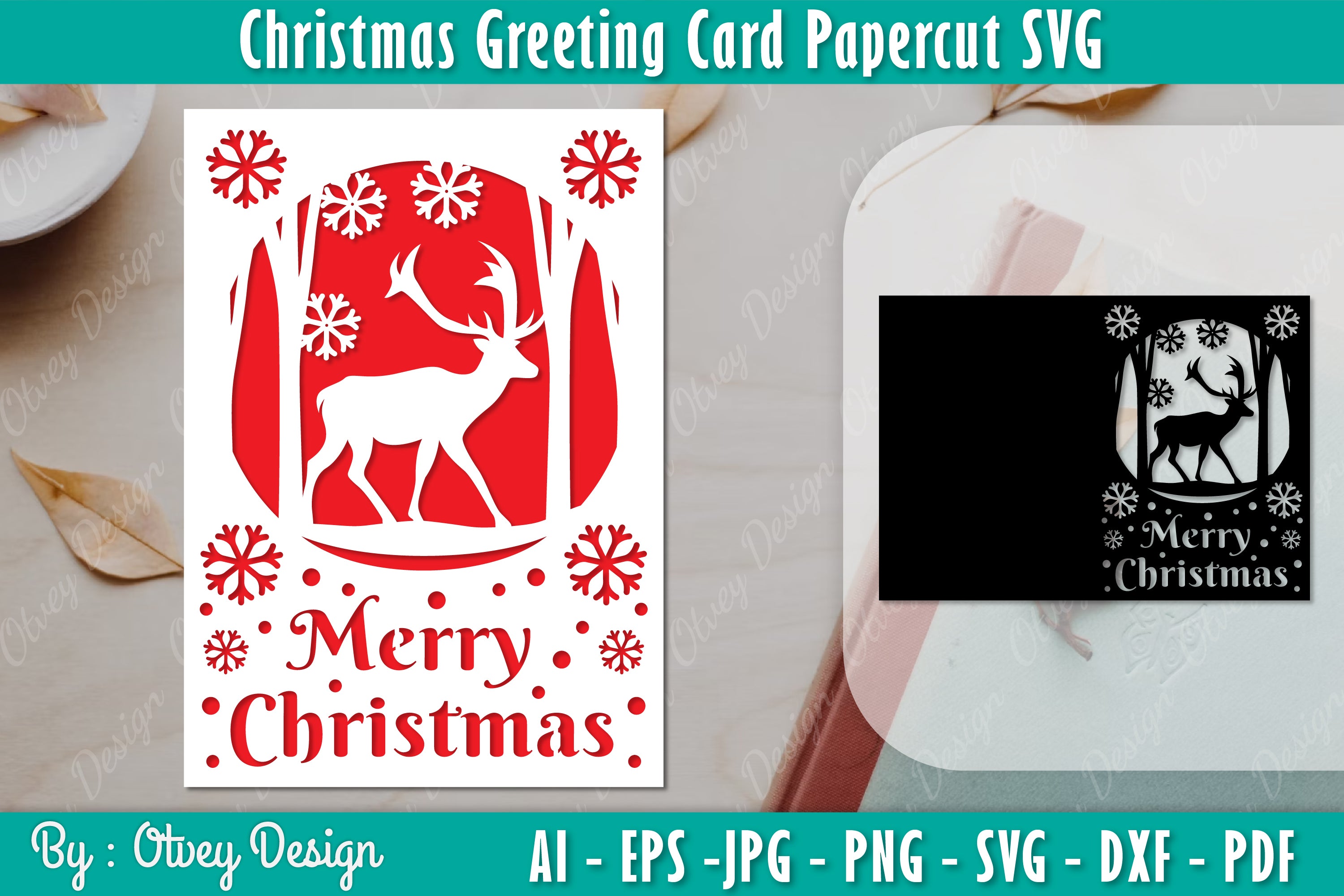Christmas Greeting Card SVG Bundle 3 - CraftNest - Digital Crafting and Art