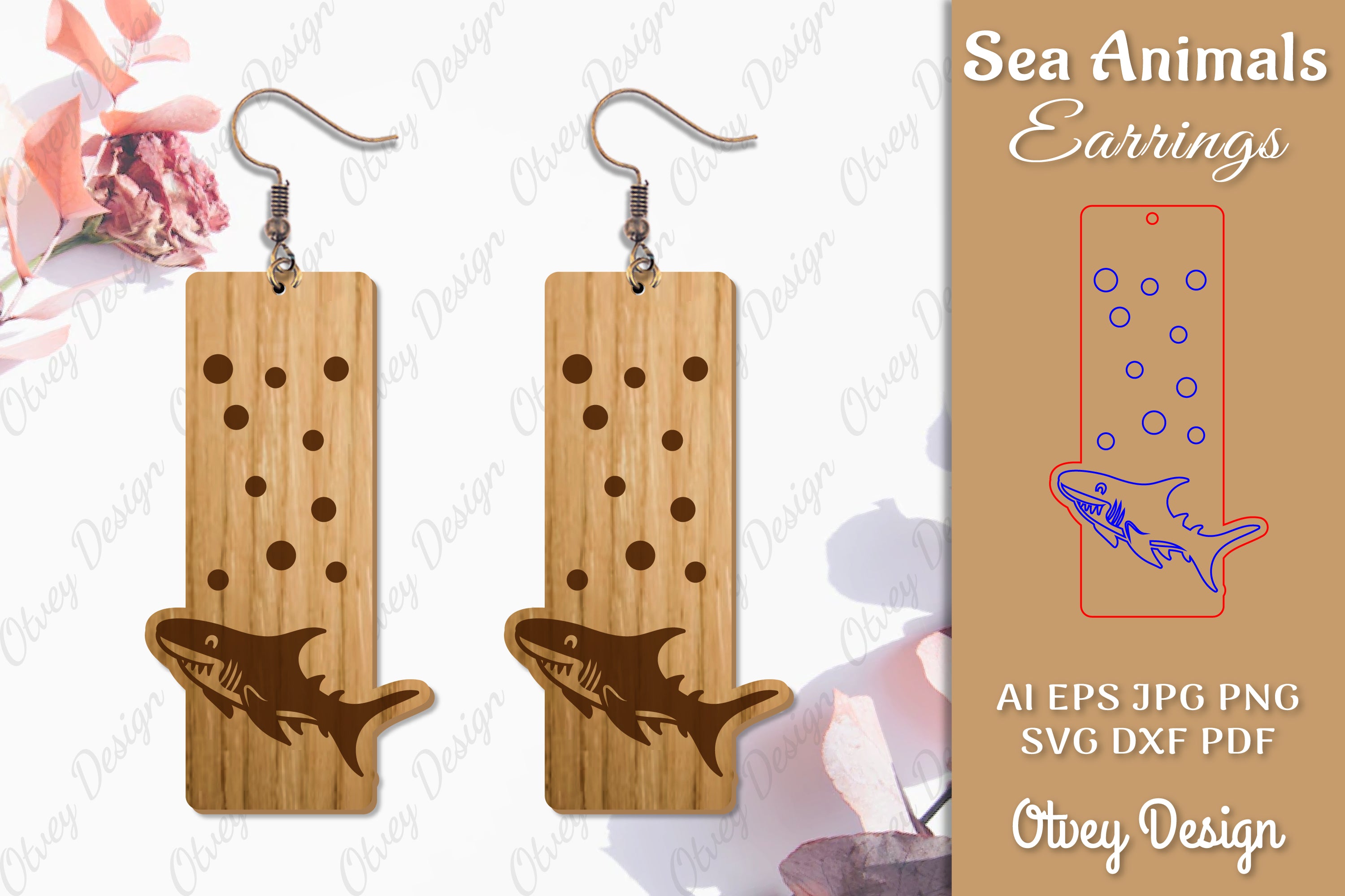 Sea Animals Earrings Laser Cut SVG Bundle 56 - CraftNest - Digital Crafting and Art