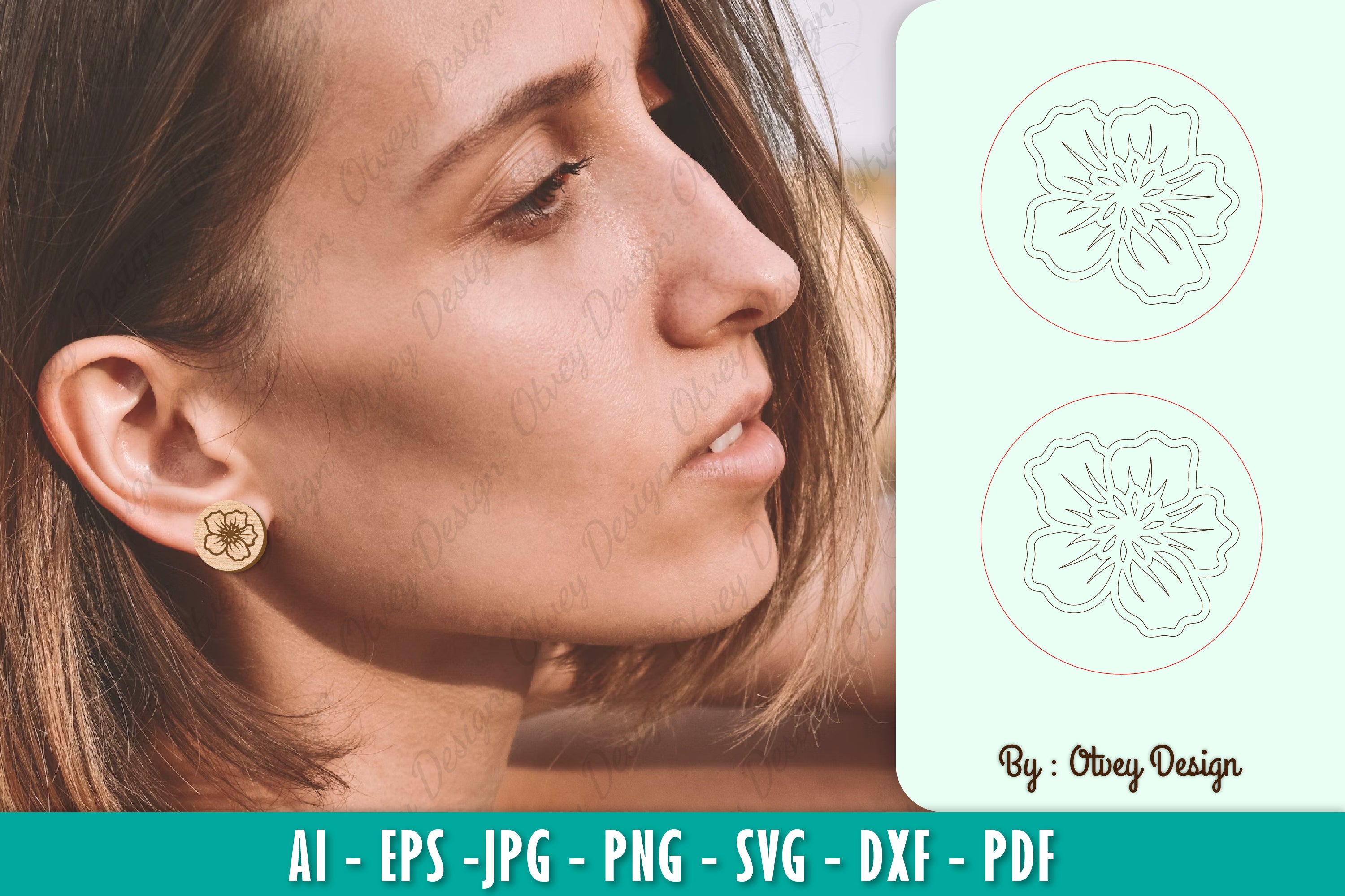 Flower Earring SVG Bundle 51 - CraftNest - Digital Crafting and Art