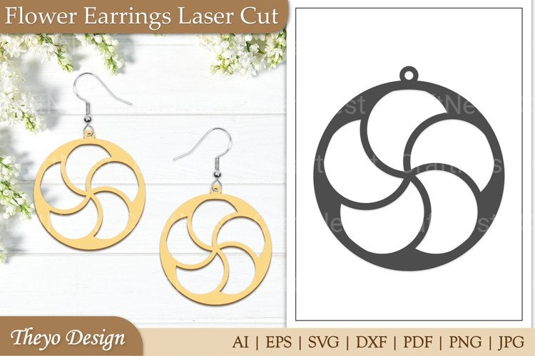 Lasercut Flower Earrings SVG Bundle