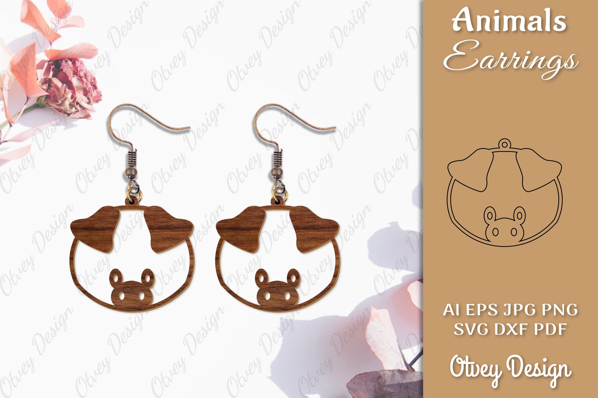 Animal Earrings SVG Bundle 18 - CraftNest - Digital Crafting and Art