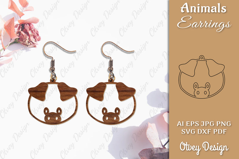 Animal Earrings SVG Bundle 18 - CraftNest - Digital Crafting and Art