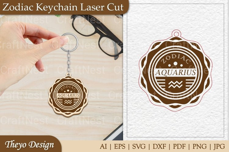 Zodiac Keychain SVG Bundle