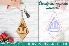 Christmas Keychain Lasercut SVG Bundle 23 - CraftNest - Digital Crafting and Art