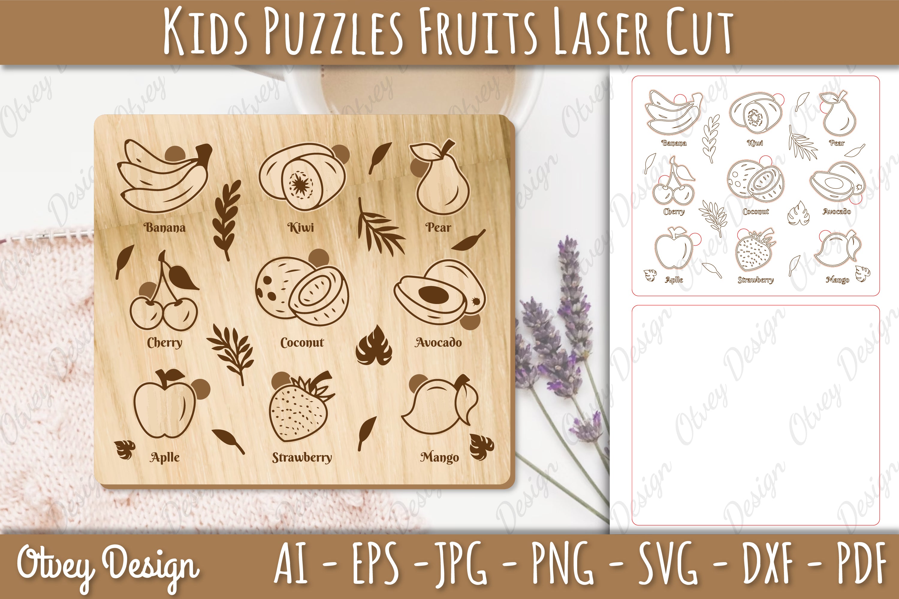 Kids Fruit Puzzles SVG Bundle
