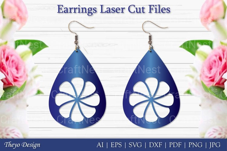 Laser Cut Flower Earrings SVG Bundle