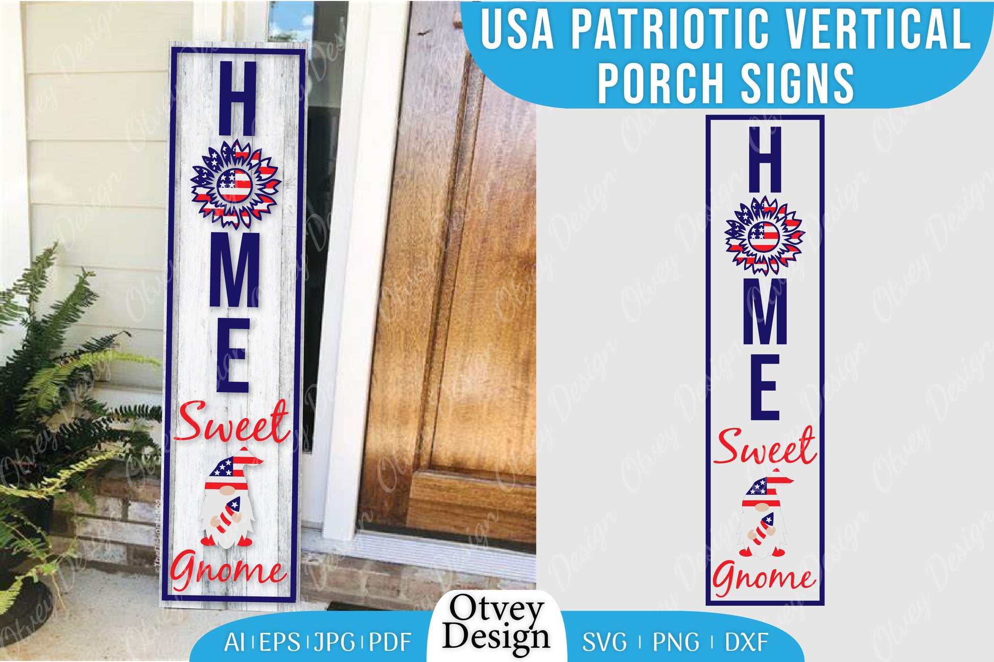 USA Patriotic Vertical Porch Signs SVG Bundle 3 - CraftNest - Digital Crafting and Art