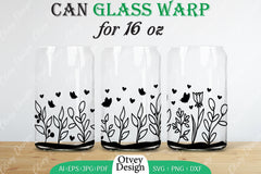 Blooming Wildflowers Can Glass 16 OZ SVG Bundle 4 - CraftNest - Digital Crafting and Art