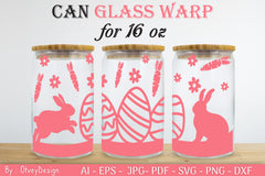 Happy Easter Day 16oz Can Glass Wrap SVG Bundle 4 - CraftNest - Digital Crafting and Art