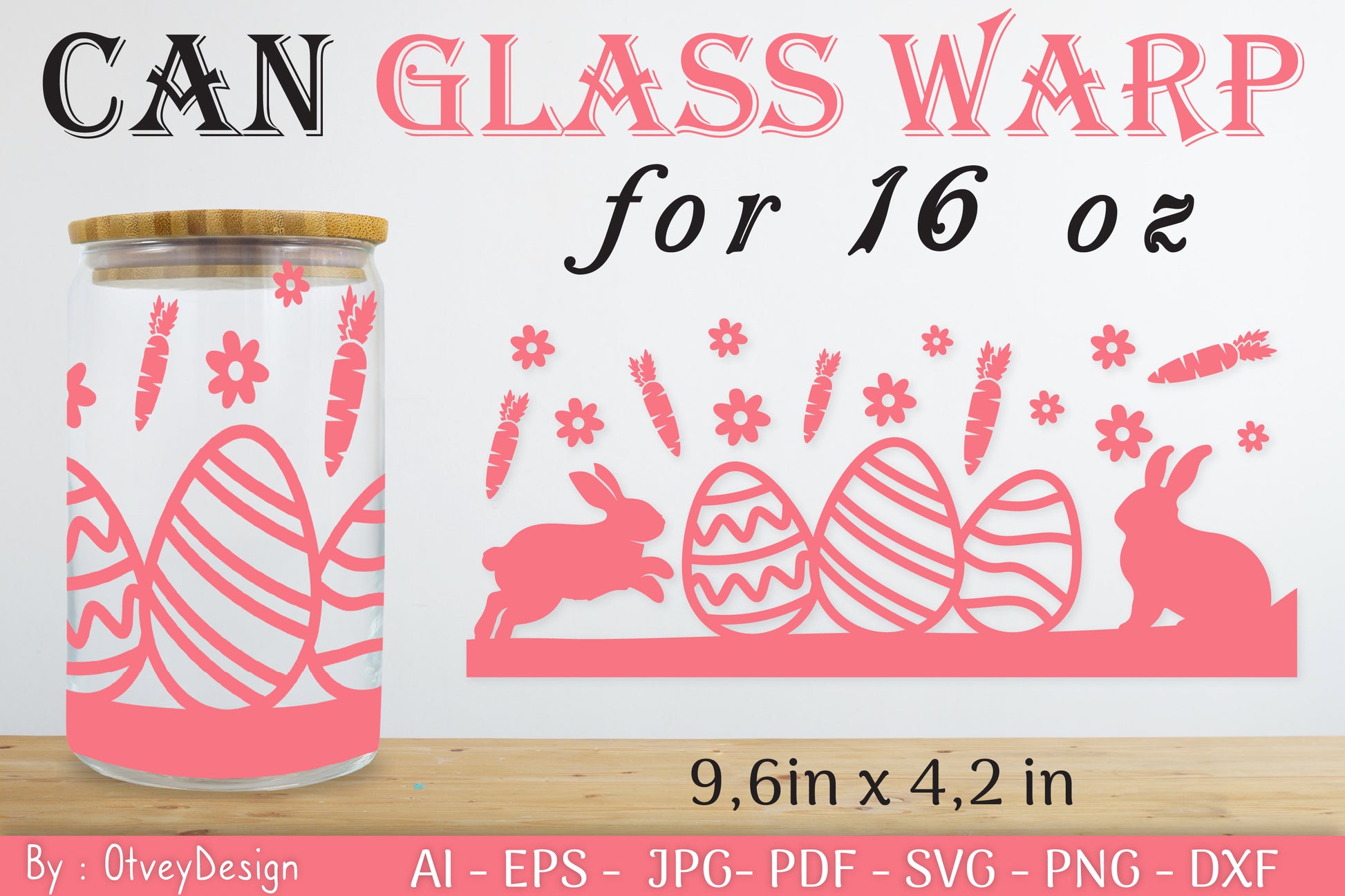 Happy Easter Day 16oz Can Glass Wrap SVG Bundle 4 - CraftNest - Digital Crafting and Art