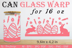 Happy Easter Day 16oz Can Glass Wrap SVG Bundle 4 - CraftNest - Digital Crafting and Art