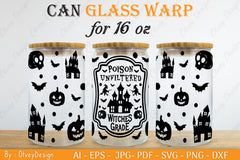 Halloween 16 oz Can Glass Wrap SVG Bundle 8 - CraftNest - Digital Crafting and Art