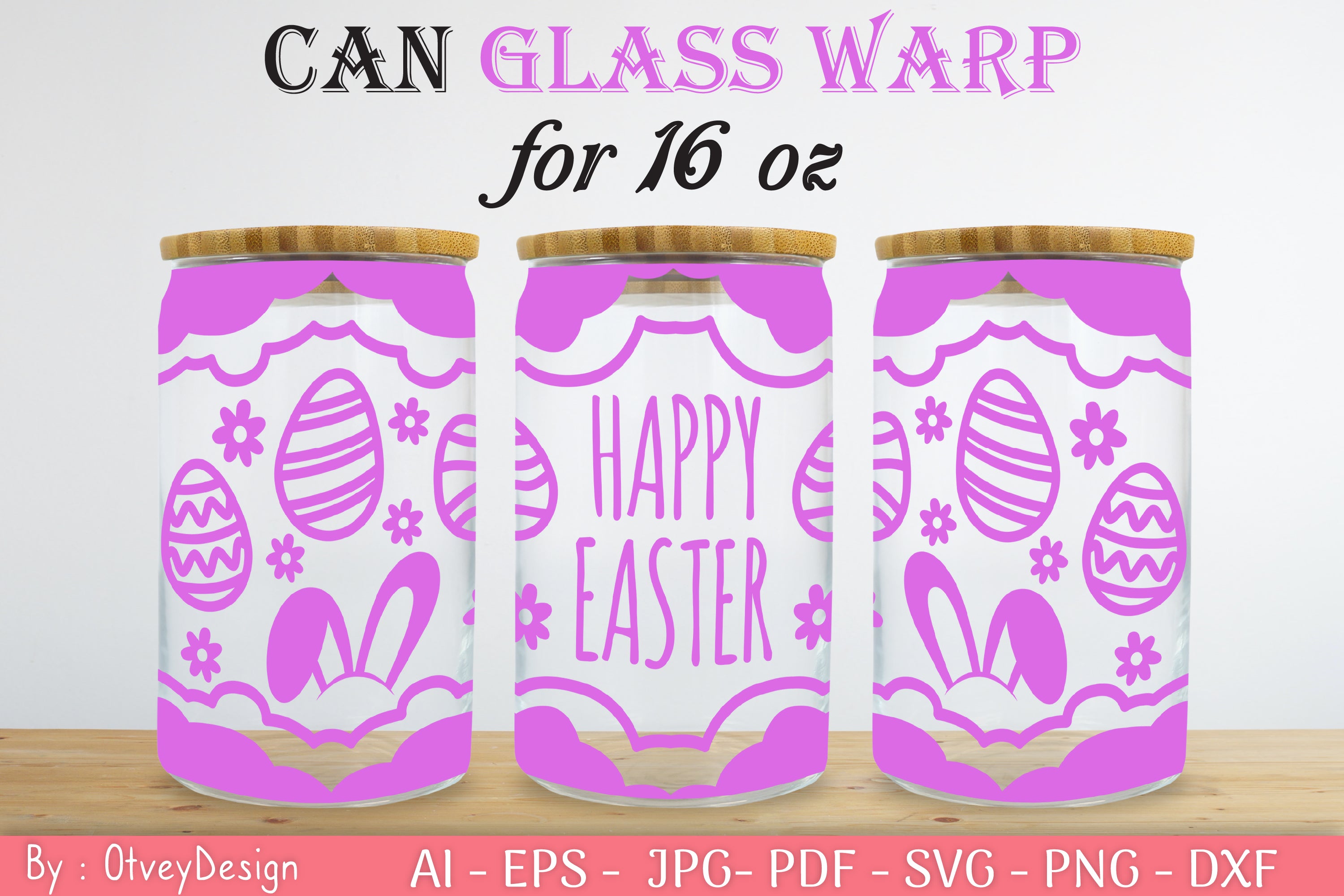 Happy Easter Day 16oz Can Glass Wrap SVG Bundle 1 - CraftNest - Digital Crafting and Art