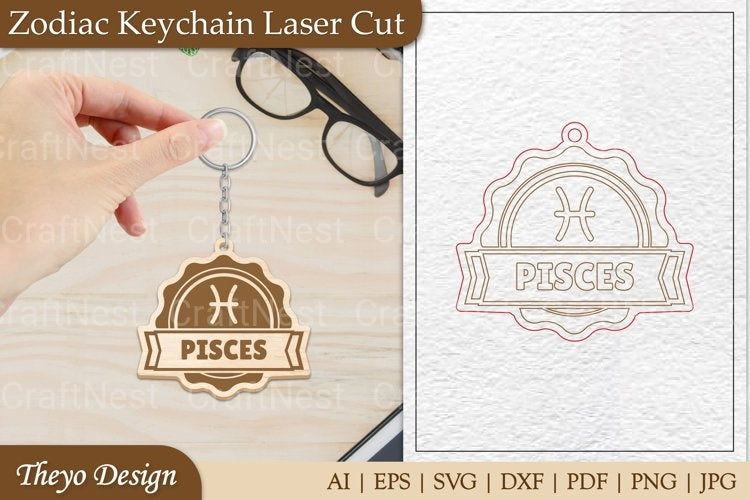 Zodiac Keychain SVG Bundle