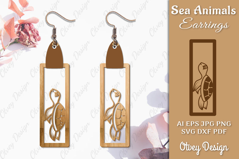 Sea Animals Earrings Laser Cut SVG Bundle 66 - CraftNest - Digital Crafting and Art