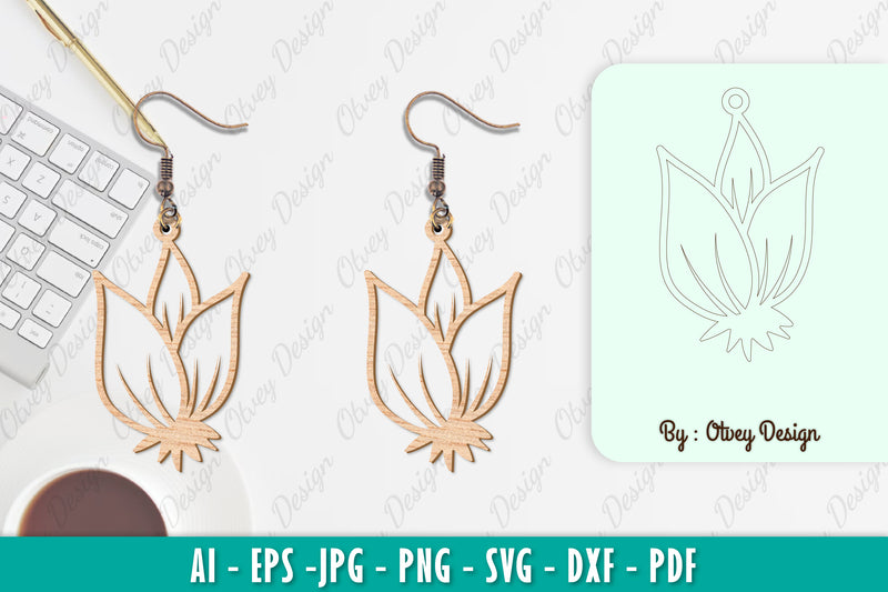 Flower Earring SVG Bundle 4 - CraftNest - Digital Crafting and Art