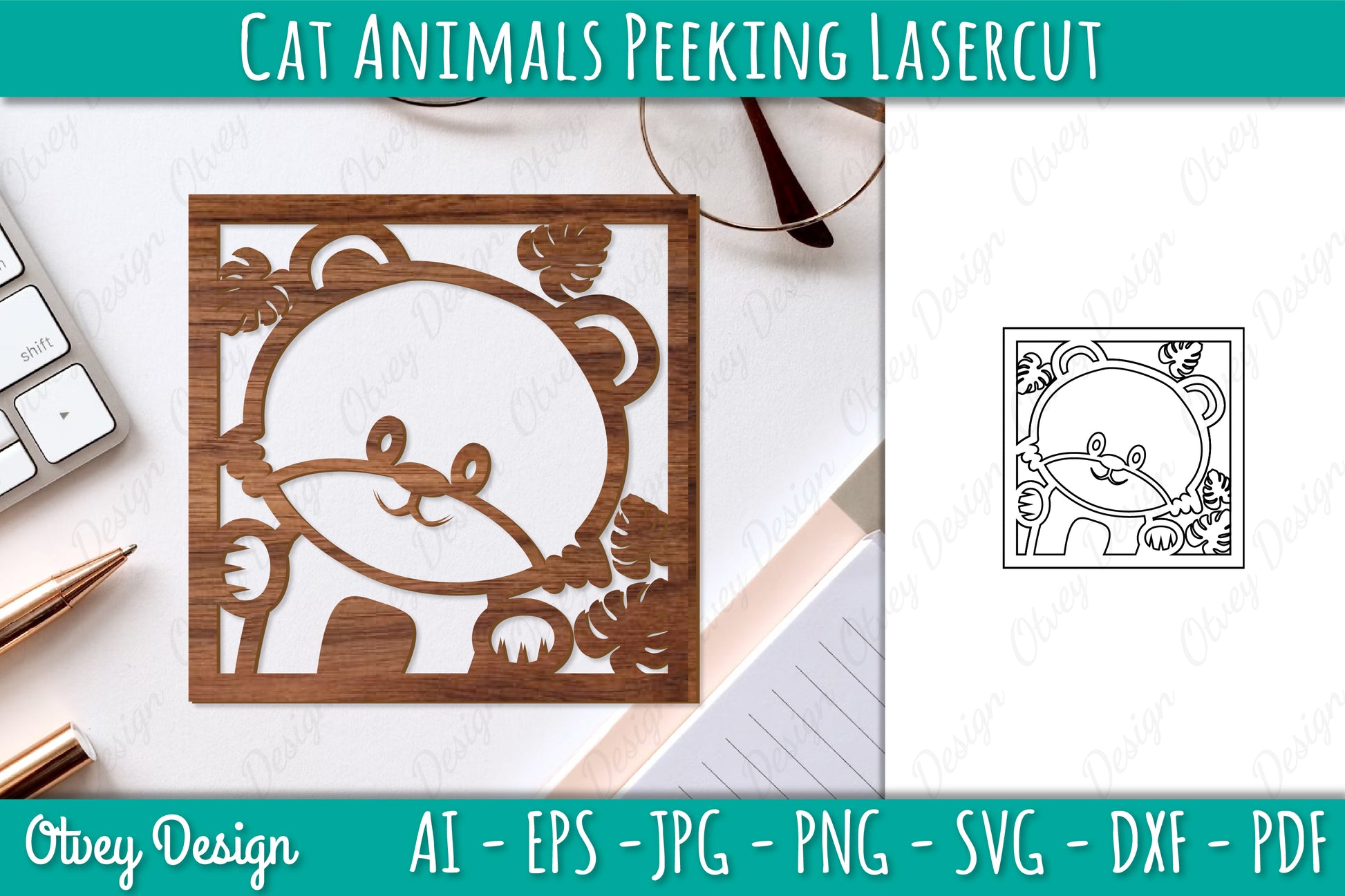 Animals Peeking Lasercut SVG Bundle 4 - CraftNest - Digital Crafting and Art