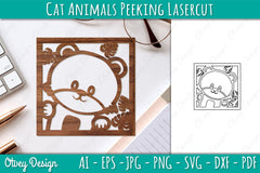 Animals Peeking Lasercut SVG Bundle 4 - CraftNest - Digital Crafting and Art