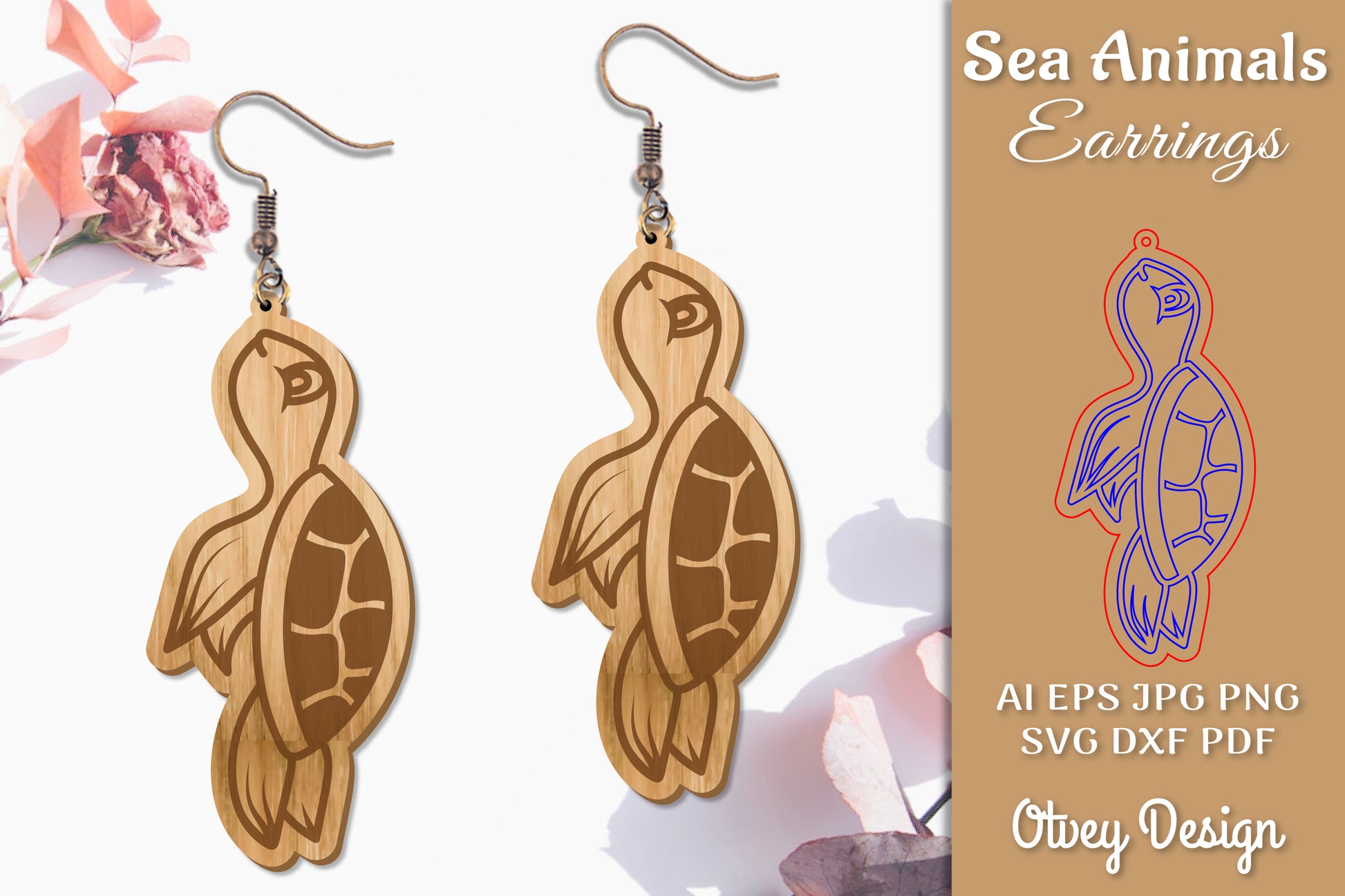 Earrings Sea Animals Laser Cut SVG Bundle 2 - CraftNest - Digital Crafting and Art