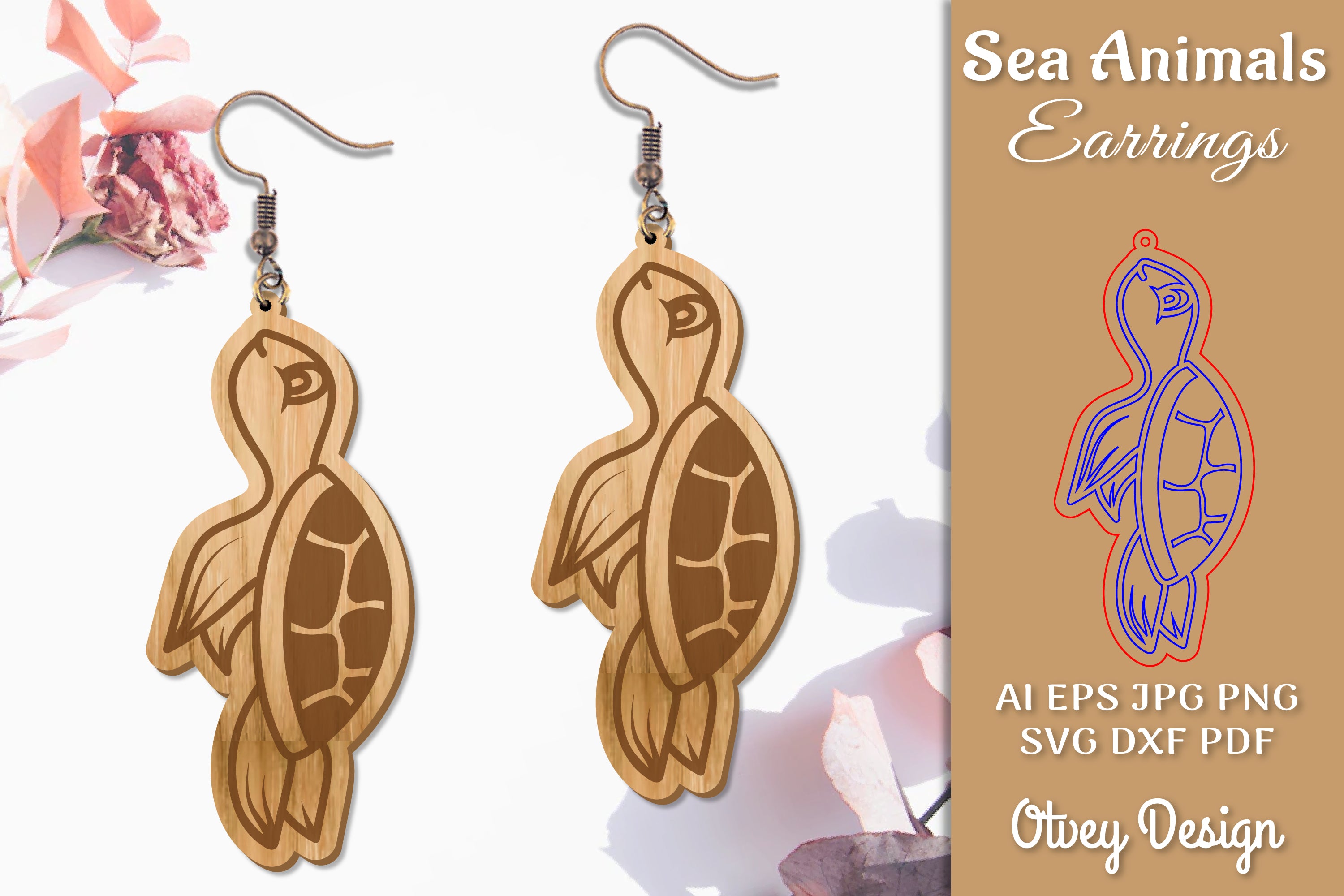 Earrings Sea Animals Laser Cut SVG Bundle 2 - CraftNest - Digital Crafting and Art