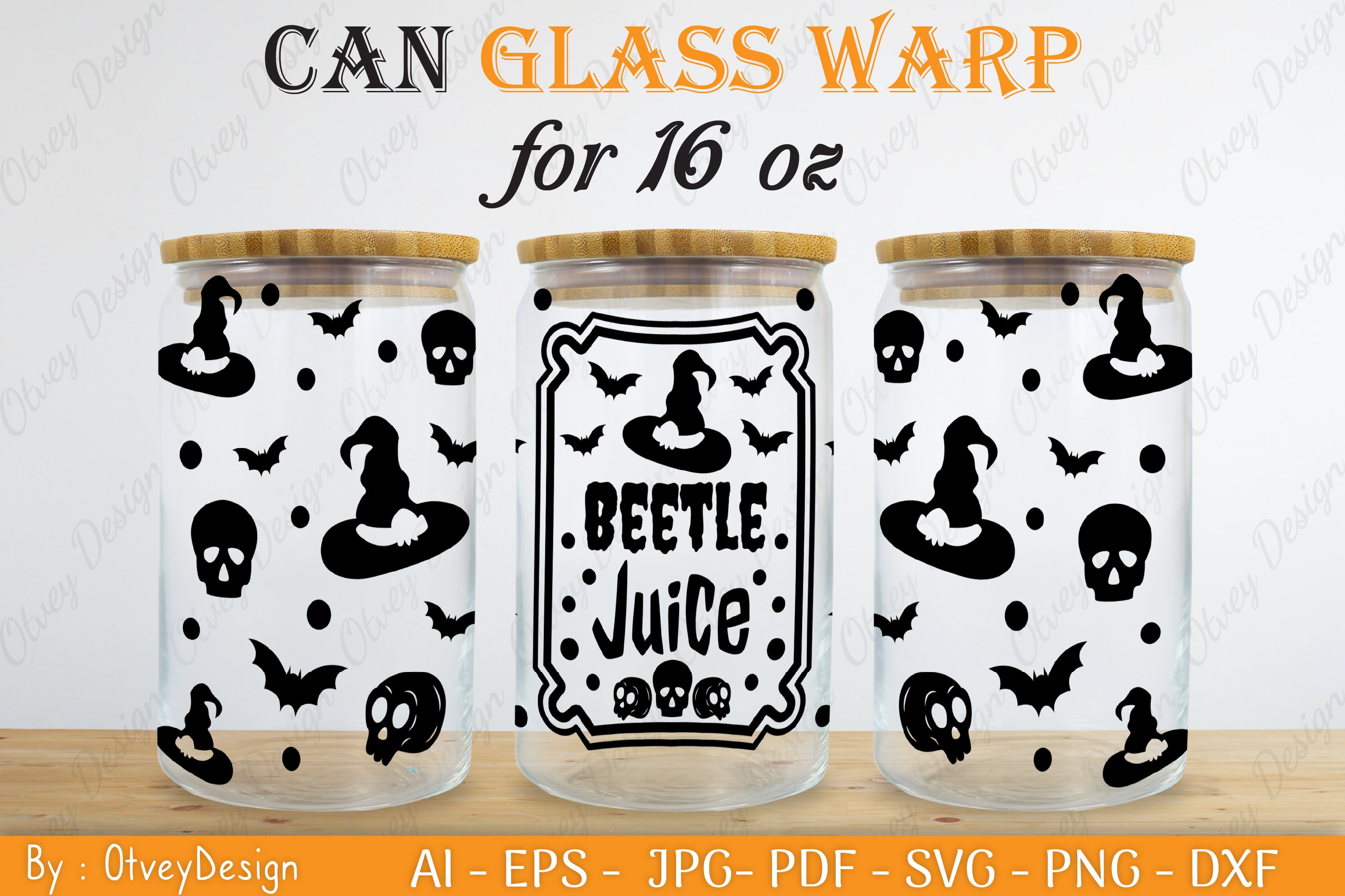 Halloween 16 oz Can Glass Wrap SVG Bundle 17 - CraftNest - Digital Crafting and Art