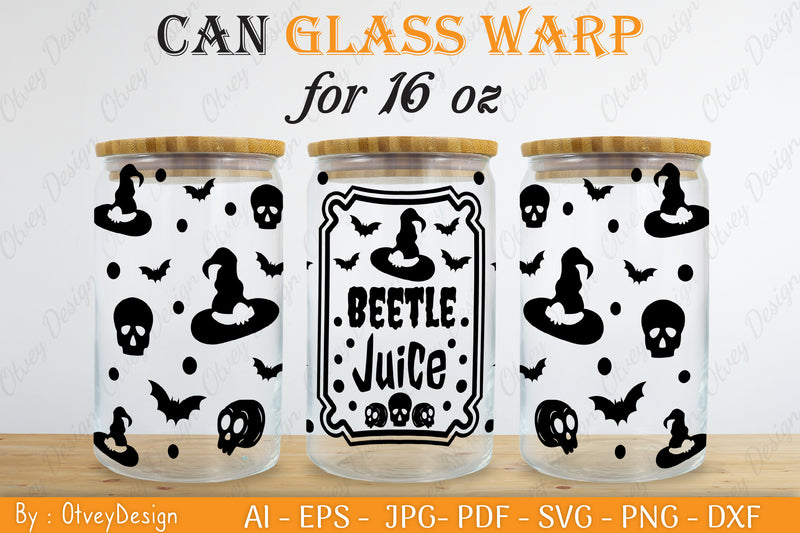 Halloween 16 oz Can Glass Wrap SVG Bundle 17 - CraftNest - Digital Crafting and Art