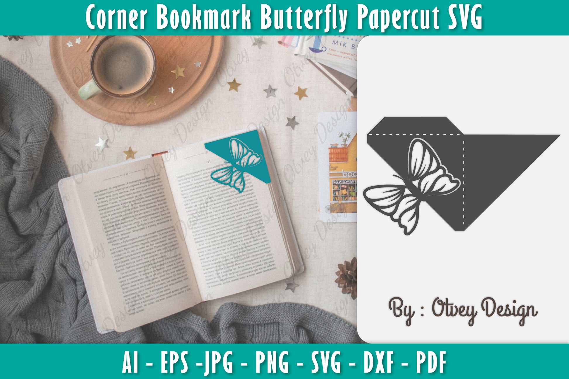 Butterfly Corner Bookmark SVG Bundle 4 - CraftNest - Digital Crafting and Art