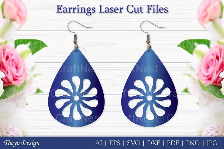 Laser Cut Flower Earrings SVG Bundle