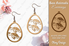 Sea Animals Earrings Laser Cut SVG Bundle 46 - CraftNest - Digital Crafting and Art