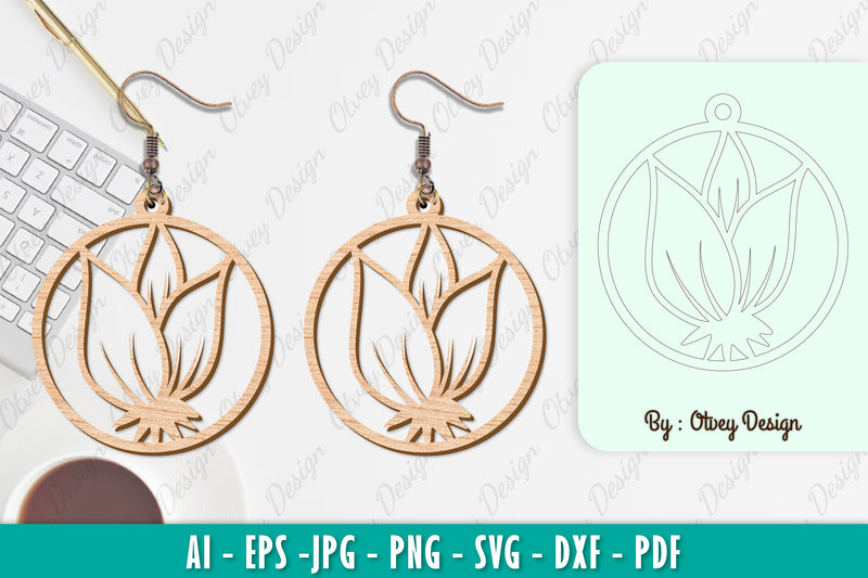 Flower Earring SVG Bundle 40 - CraftNest - Digital Crafting and Art