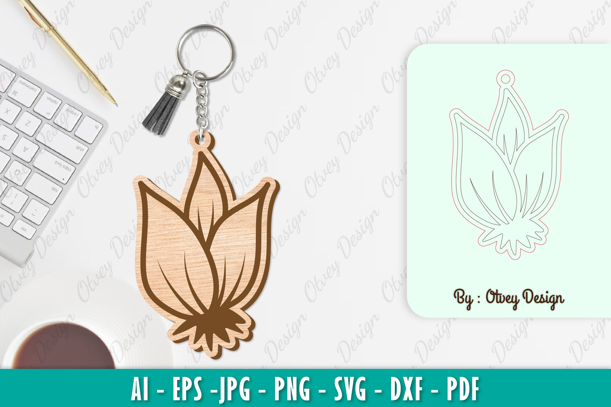 Flower Keychain SVG Bundle 16 - CraftNest - Digital Crafting and Art