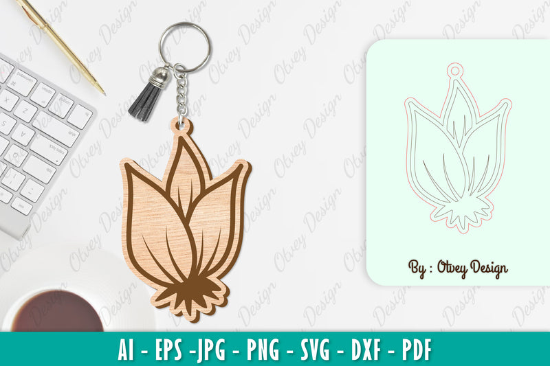 Flower Keychain SVG Bundle 16 - CraftNest - Digital Crafting and Art